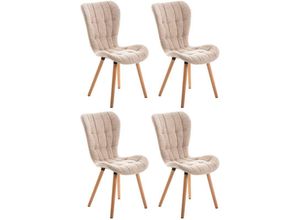 4251756456344 - - 4er Set Esszimmerstuhl Elda Stoff creme