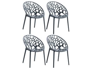 4251756463366 - 4er Set Gartenstühle Hope Kunststoff I Stapelstühle wetterfest und UV-beständig I Outdoorstühle pflegeleicht I Sessel für draußen