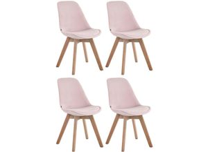 4251756463434 - - 4er Set Besucherstühle Borneo Samt pink natura