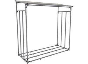 4251756465087 - Kaminholzunterstand Ruston Aluminium I Kaminholzregal Anthrazit I Holzlager Aus Aluminium I Feuerholzregal Für Außen