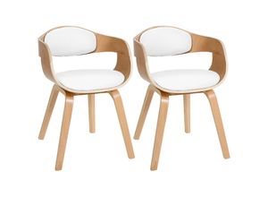 4251756470371 - 2er-Set Esszimmerstühle Kingston ergonomisch mit gepolsterter Rückenlehne Kunstleder & Holz bis 150 kg belastbar