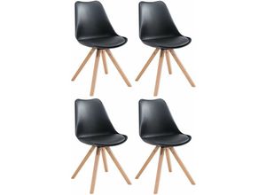 4251756471507 - - 4er Set Stühle Toulouse Kunstleder Square schwarz natura