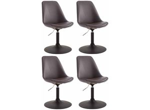 4251756472542 - - 4er Set Esszimmerstühle Maverick Kunstleder braun schwarz