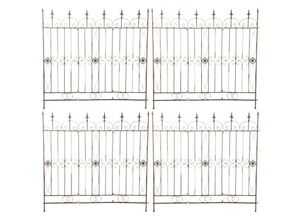 4251756473723 - 4er Set Gartenzäune Mangold antik braun