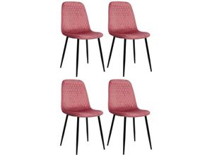 4251756474614 - - 4er Set Stühle Giverny pink Samt