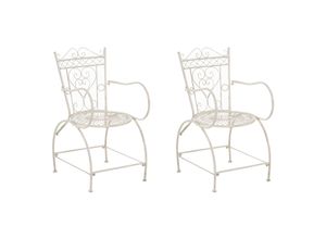 4251756475659 - 2er Set Stühle Sheela I Gartenstühle Aus Metall I Metallstuhl Mit Armlehnen Im Jugendstil
