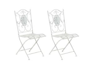 4251756476915 - 2er-Set Gartenstuhl Sibell im Landhausstil aus Metall mit klappbarem Design ideal für Terrasse oder Balkon in 6 Farben erhältlich