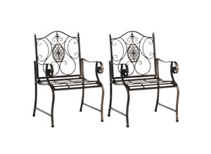 4251756477080 - 2er Set Gartenstühle Punjab im Landhausstil I Eisenstuhl lackiert und wetterfest I Gartensessel besonders stabil