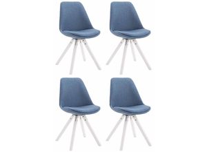 4251756479244 - 4er Set Esszimmer-Stuhl Toulouse Stoff Square mit Stoffbezug und hochwertigem Sitzpolster I Mit Stabilem Holzgestell I Sitzhöhe 48 cm