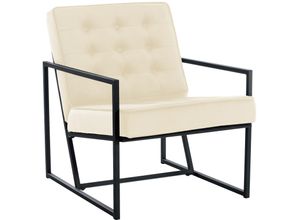 4251756481674 - Lounger Avon Samt - Lesesessel Mit Gestepptem Samtbezug Und Stabilem Metallgestell