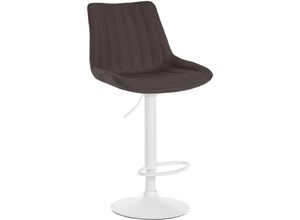 4251756484583 - Barhocker Toni Stoff I Höhenverstellbarer Barstuhl Mit Metallgestell I Thekenhocker Mit Integrierter Fußstütze