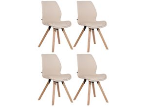 4251756491628 - 4er Set Stuhl Luna Kunststoff I Stoff I Samt I Kunstleder I Lehnstuhl mit Holzgestell 4251756491628 - 4er Set Stuhl Luna Kunststoff I Stoff I Samt I Kunstleder I Lehnstuhl mit Holzgestell