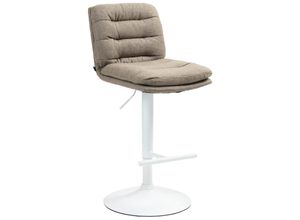 4251756498054 - Barhocker Damar mit Stoffbezug I Barstuhl höhenverstellbar und drehbar I gepolsterter Tresenhocker mit Fußstütze und Rückenlehne