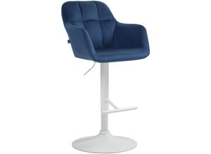 4251756499433 - Barhocker Natoma Samt I 360° Drehbar Metallgestell Höhenverstellbar Mit Fußstütze I Tresenhocker Mit Gepolstertem Sitz Und Rücklehne