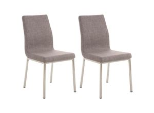 4251756499976 - 2er Set Esszimmerstühle Colmar Mit Stoffsitz I Pflegeleichter Gepolsterter Lehnstühle Mit Edelstahlgestell
