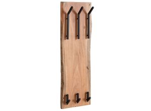 4251757700323 - WOHNLING Wandgarderobe WL6360 akazie Holz 6 Haken 350 x 1000 cm