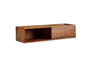 4251757703430 - WOHNLING TV Schrank Hängend 108x25x34 cm Lowboard Holz Massiv Fernsehkommode