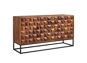 4251757703645 - WOHNLING Sideboard 145x81x45 cm Holz Massiv Kommode Anrichte Modern Standschrank