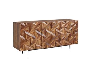 4251757703812 - WOHNLING Sideboard 144x72x47 cm Holz Massiv Kommode Anrichte Modern Standschrank