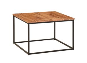 4251757704680 - Couchtisch 60x60x41 cm Massivholz Metall Sofatisch Wohnzimmertisch Akazie Stubentisch Industrial Quadratisch Holztisch Kaffeetisch Massiv Tisch