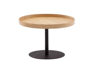 4251757706738 - Couchtisch 61x61x40 cm Sofatisch Holz   Metall Wohnzimmertisch Eiche Design Stubentisch Modern Rund Holztisch Kaffeetisch Tisch Wohnzimmer