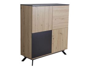 4251757707056 - WOHNLING Highboard 110x125x40 cm MDF Sideboard Eiche Dekor Kommode Anrichte