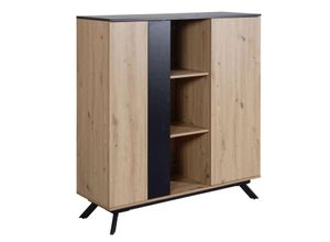 4251757707193 - WOHNLING Highboard 110x125x40 cm MDF Sideboard Eiche Dekor Kommode Anrichte