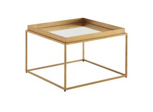 4251757707506 - WOHNLING Couchtisch Glas Spiegel 60x60x41cm Sofatisch Wohnzimmertisch Gold Tisch