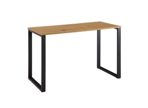 4251757708558 - Schreibtisch Eiche-Dekor   Schwarz 120x60x76 cm Design Computertisch Homeoffice Bürotisch Klein Hell Laptoptisch Arbeitszimmer mit Metallbeine