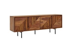 4251757710339 - Lowboard Sheesham Massivholz 140x54x33 cm TV-Kommode mit vier Türen Design TV-Schrank Hoch Fernsehtisch Fernsehschrank Modern Fernsehkommode