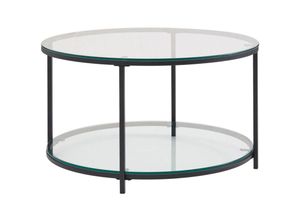 4251757710469 - Couchtisch 80x80x45 cm Glas   Metall Wohnzimmertisch Rund Modern Sofatisch mit Stauraum Loungetisch mit Ablagefach Kaffeetisch Beistelltisch