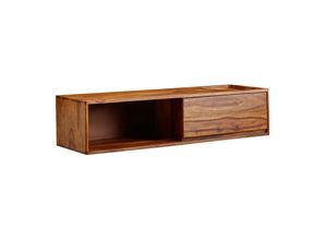 4251757710803 - Lowboard Hängend Sheesham Massivholz 108x25x34 cm TV-Schrank Braun Design Fernsehtisch mit Stauraum Fernsehschrank Wand Modern TV-Kommode