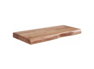 4251757710841 - Wandregal mit Baumkante Akazie Massivholz Design Schweberegal Wandboard Massiv Regal Holz Natur Landhausstil Hängeregal - Finebuy