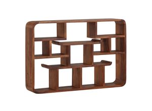 4251757711121 - Finebuy - Wandregal 80x55x15 cm Sheesham Massivholz Hängeregal Modern Schwebend Großes Design Schweberegal Regal Hängend Wohnzimmer Bücherregal