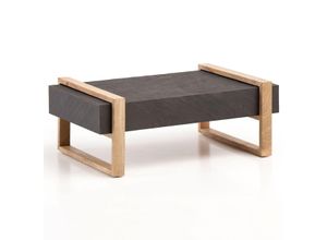 4251757712494 - Couchtisch Steinoptik Massivholz 105x66x40 cm Sofatisch Wohnzimmertisch