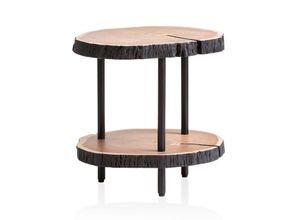 4251757712661 - Beistelltisch Couchtisch Holz 45x45x50 cm Wohnzimmertisch Baumscheibe