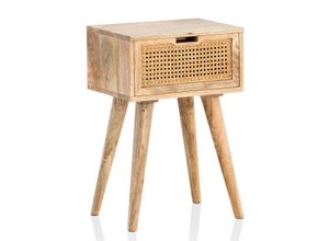 4251757712883 - Nachttisch Nachtkommode Boxspringbett Holz Rattan 60 cm Wiener Geflecht