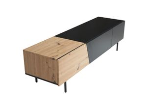 4251757712968 - Lowboard 150 cm TV Schrank Holz Fernsehkommode Fernsehschrank Eiche