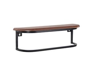 4251757714498 - Finebuy - Wandregal 50x15x13 cm Sheesham Massivholz   Metall Hängeregal Industrial Kleines Design Schweberegal Rechteckig Regal Hängend Wohnzimmer