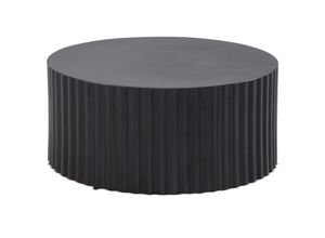 4251757714641 - Couchtisch 67x67x31 cm Metall Schwarz Sofatisch Rund Design Wohnzimmertisch mit Wellen-Muster Kaffeetisch Eisen in Lamellen-Optik Kleiner Tisch 4251757714641 - Couchtisch 67x67x31 cm Metall Schwarz Sofatisch Rund Design Wohnzimmertisch mit Wellen-Muster Kaffeetisch Eisen in Lamellen-Optik Kleiner Tisch