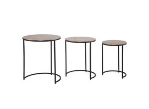 4251757714658 - Finebuy - Beistelltisch 3er Set Aluminium Gold   Schwarz Design Satztisch Metall Rund Wohnzimmertisch Abstelltisch Modern Sofatisch Dekotisch