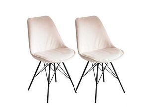 4251757715839 - 2 WOHNLING Esszimmerstühle WL6991 beige Stoff 4251757715839 - 2 WOHNLING Esszimmerstühle WL6991 beige Stoff