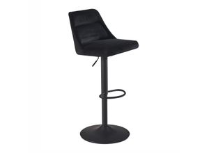 4251757715938 - Barhocker Samt Schwarz Hocker Küchenhocker Bistrohocker Modern Barstuhl