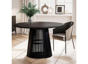 4251757719639 - Esszimmertisch Esstisch 120x120x77 cm Massivholz Schwarz Küchentisch 4251757719639 - Esszimmertisch Esstisch 120x120x77 cm Massivholz Schwarz Küchentisch