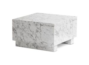 4251757720192 - Couchtisch MONOBLOC 60x60x35 cm Hochglanz mit Marmor Optik Wohnzimmertisch Cube Quadratisch Design Sofatisch Lounge Kaffeetisch Würfel-Form