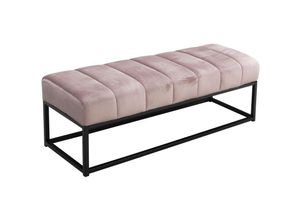 4251757720413 - Sitzbank Samt 108x40x40 cm Flur Polsterbank mit Metallgestell Design Bettbank Schlafzimmer Gesteppt Flurbank Garderobenbank Modern - Finebuy