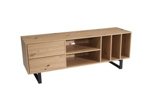 4251757720567 - Lowboard Eiche-Dekor 150x55x40 cm TV-Kommode Modern Design TV-Schrank Hoch Fernsehtisch Fernsehschrank mit Schubladen & Regal Fernsehkommode