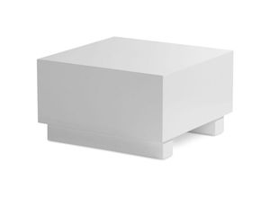 4251757720703 - Couchtisch monobloc 60x60x35 cm Weiß Hochglanz Wohnzimmertisch Cube Quadratisch Design Sofatisch Lounge Kaffeetisch Würfel-Form - Finebuy