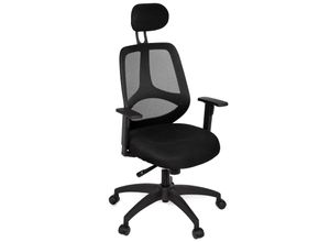 4251757722561 - Finebuy - Bürostuhl Bezug Stoff Schwarz Schreibtischstuhl höhenverstellbar Design 120kg Chefsessel ergonomisch Drehstuhl hohe Rücken-Lehne mit