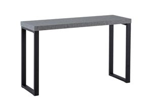 4251757723186 - Konsolentisch Beton-Optik   Schwarz 120x40x76 cm Design Anrichte Flur Ablagetisch Grau Schmal Flurtisch mit Metallbeine Dielentisch Lang Hoch